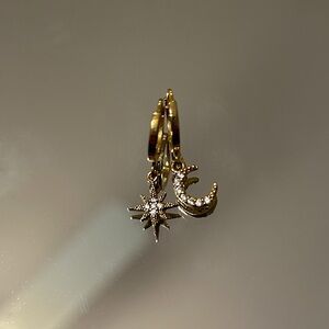 Celestial Gold Star and Moon Earrings